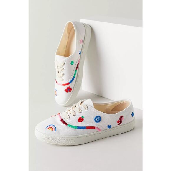 Soludos Marin Embroidered Flower/Nature Colorful Sneaker Women’s Size 8.5 - Picture 1 of 11